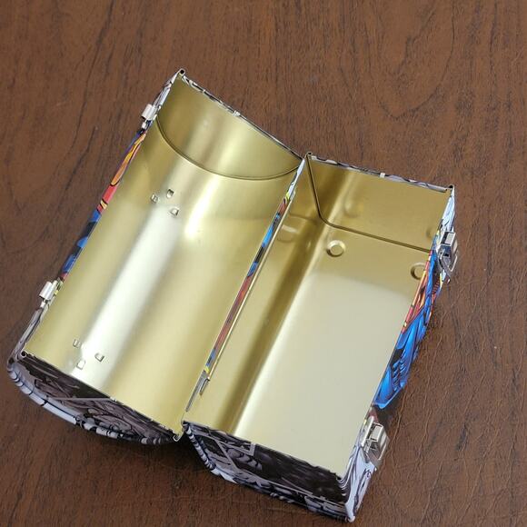 Superman Man of Steel Mini Lunch Box Tin Box DC Comics Yellow Handle - Picture 6 of 6